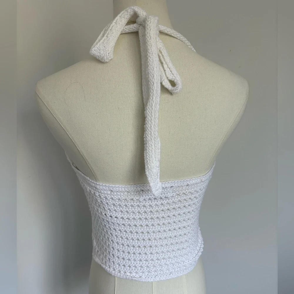 Hollister White Cropped Backless Tank Top - Picture 3 of 6